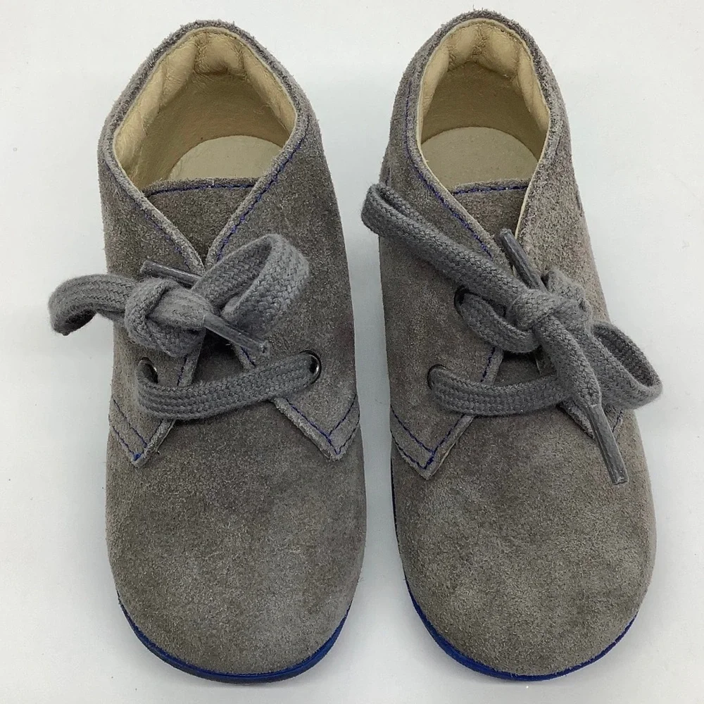 Falcotto of Italy babies first walker gray suede lace up EURO 20 US 4 NWT